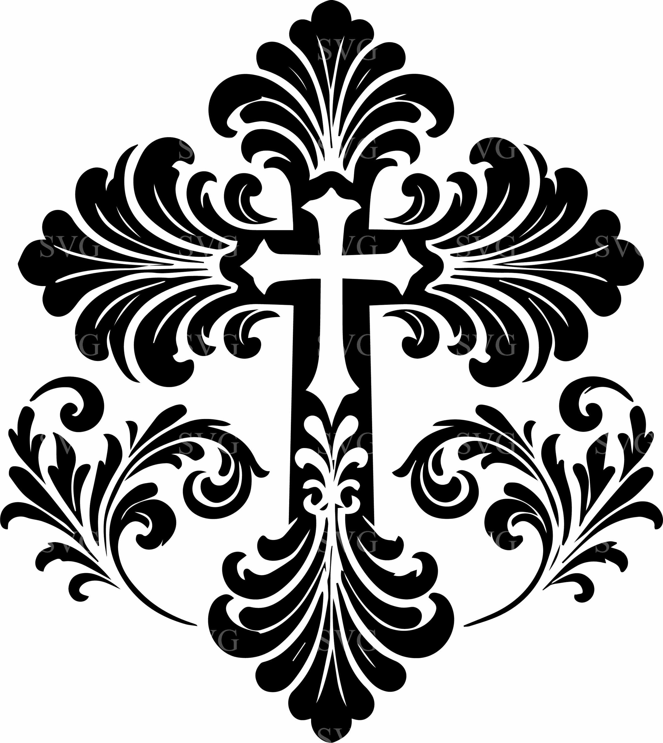 6 Ornate Cross SVG Cut File, Christian Symbol Clipart (digital Download) -  Etsy, image size:2677x3000