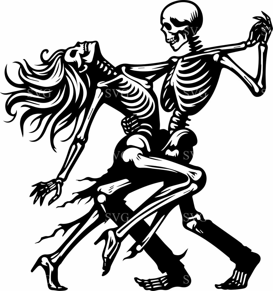 5 Dancing Skeleton Couple SVG, 5 Gothic Halloween Love Cut File ...