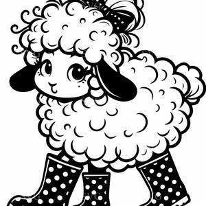 3 file di taglio SVG 3 Sheep in Boots - Agnello carino con stivali a pois per progetti e artigianato fai da te