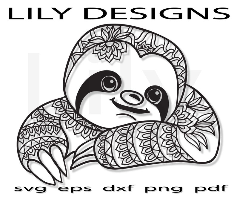 Download Mandala sloth svg lazy animal 2021 party shirt birthday mug | Etsy