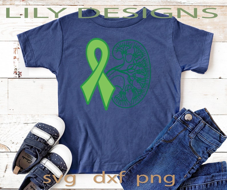 Green Ribbon Kidney Disease Svg Organ Donor World Kidney Day Etsy
