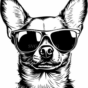 4 Cool Chihuahua With Sunglasses SVG – Funny Dog Cut File for Cricut ...