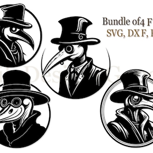 Witch Doctor Svg, Plague Doctor Svg, Plague Doctor Png, bundel 4 SVG PNG DXF gratis commercieel gebruik
