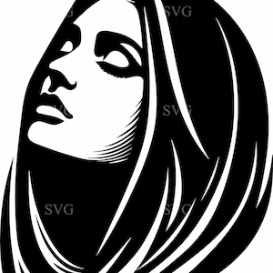 8 Frau Gesichtsprofil SVG - 8 Feminine Linie Kunstschnittdatei - Cricut Design für Tattoo, Beauty-Logo, Wanddekor und minimalistisches Kunsthandwerk