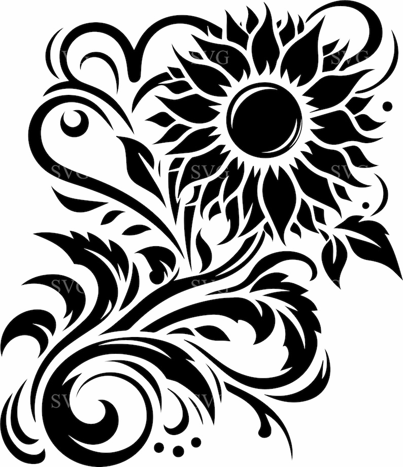 8 Sunflower Heart SVG Cut File – Floral Love Design for Cricut, Summer ...