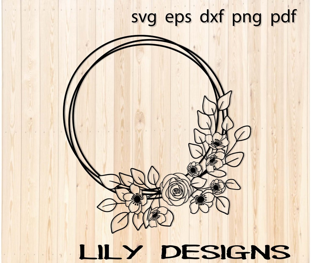 Wreath Flower Svg Circle Frame Svg Wedding Frame Svg Floral - Etsy ...