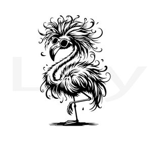 Cool flamingo with sunglasses 6 svg Cut File - Perfect for Cricut & Silhouette - Fun and Adorable flamingo Vector Art