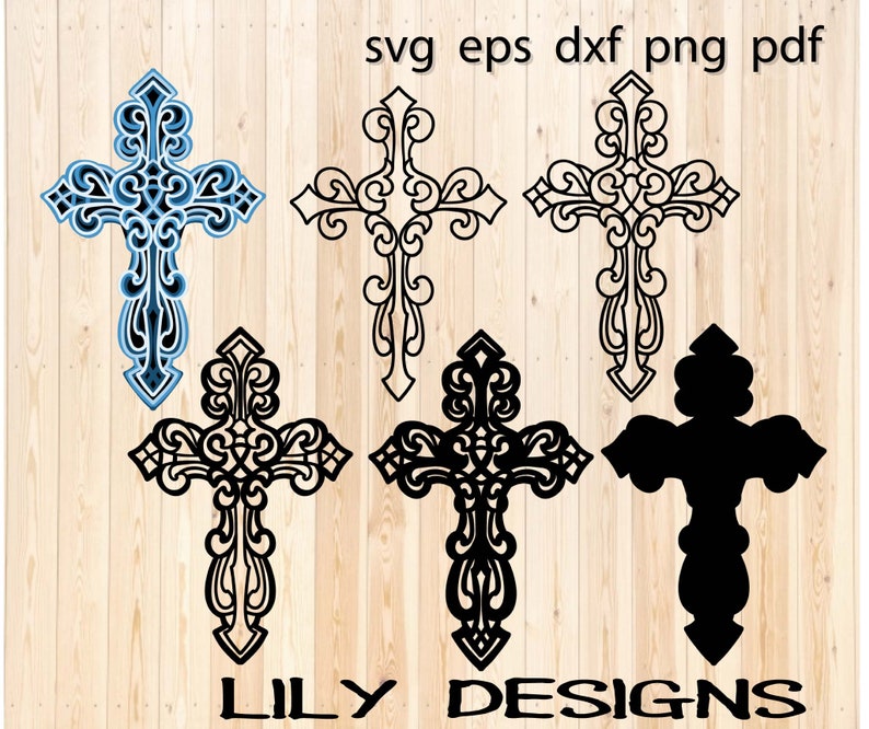 Download Layered Cross SVG Layered mandala dxf | Etsy