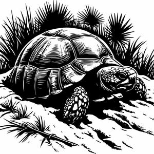 4 Tortugas del desierto – 4 imágenes prediseñadas SVG de tortugas – Ilustración de vida silvestre para manualidades de la naturaleza, amantes de los animales, decoración rústica de paredes, proyectos de reptiles
