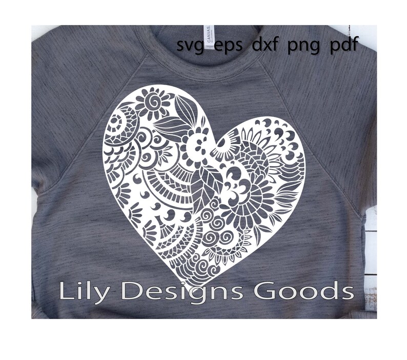Download Heart svg mandala svg valentine svg intricate svg | Etsy