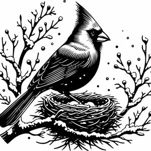 8 Vogelnest SVG-Schnittdatei - 8 Kardinalvögel Clipart für Naturhandwerk & Wohnkultur - Wildtiere digitaler Download