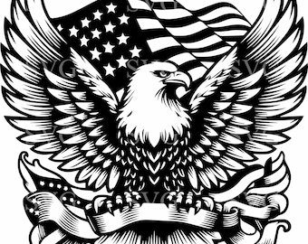 American svg Eagle SVG 4 Cut File | Bald Eagle with Flag Clipart for Cricut | Patriotic Eagle Design SVG