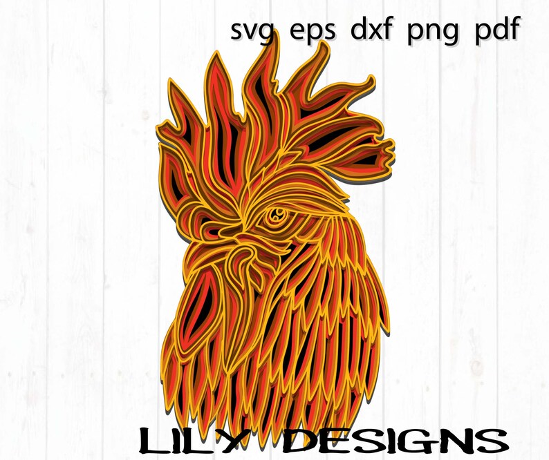 Free Free Layered Rooster Svg 812 SVG PNG EPS DXF File