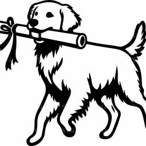 卒業犬 SVG 4 カット ファイル、卒業証書、帽子、タッセル付きのゴールデン レトリバー、卒業生のペットのシルエット、デジタル ダウンロード