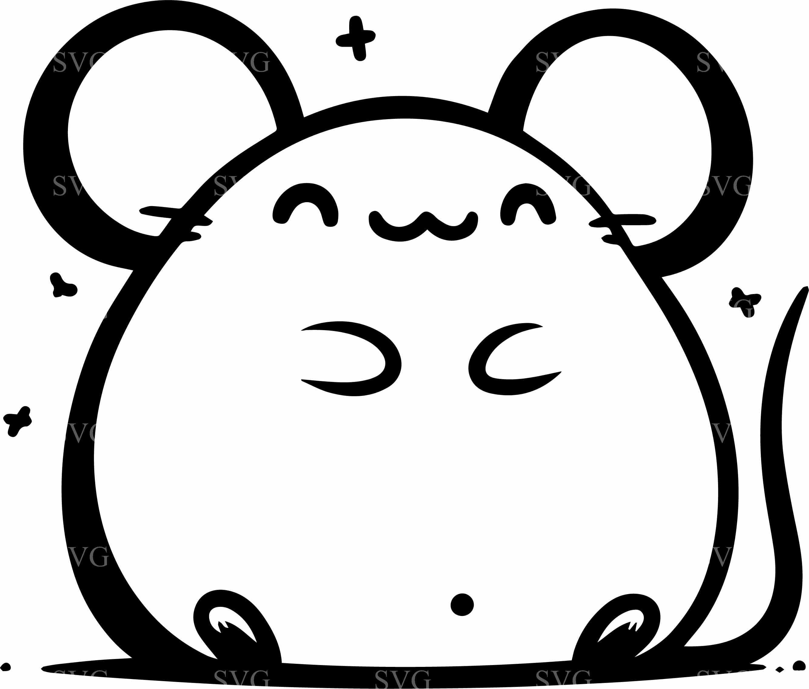 7 Chubby Mouse SVG Clipart – Cricut, Silhouette Craft File (digital ...