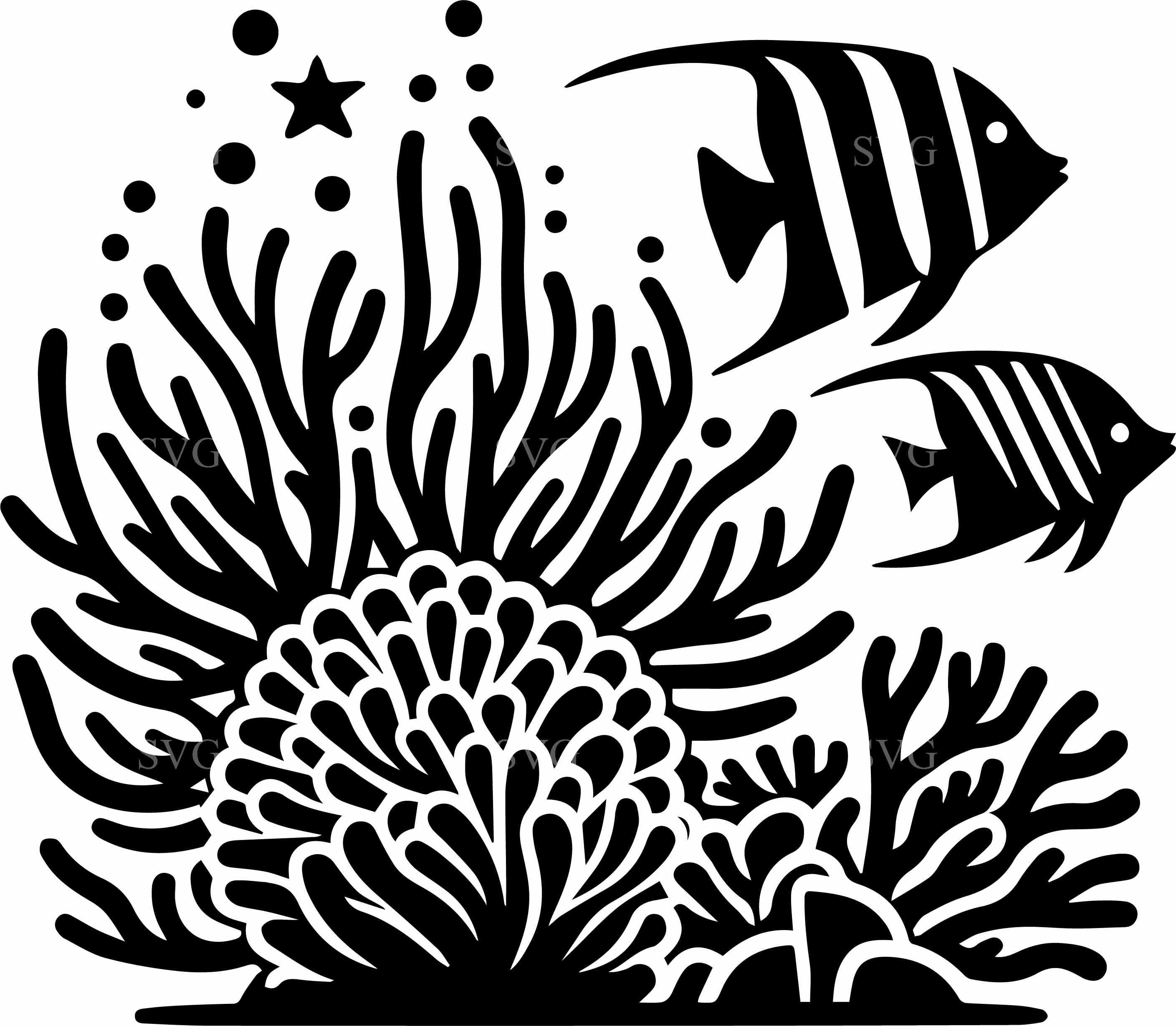 8 Coral Reef SVG – Ocean Fish Cut File for Cricut and Silhouette ...