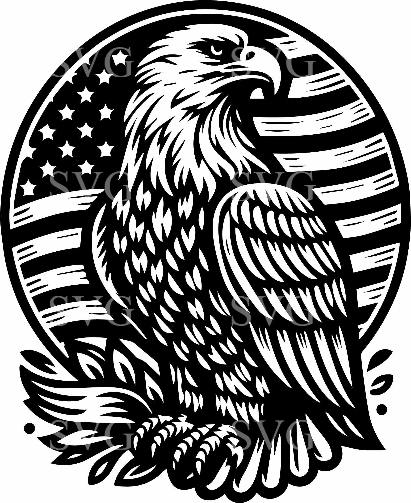 4 American Svg Eagle SVG 4 Cut File | Bald Eagle With Flag Clipart for ...