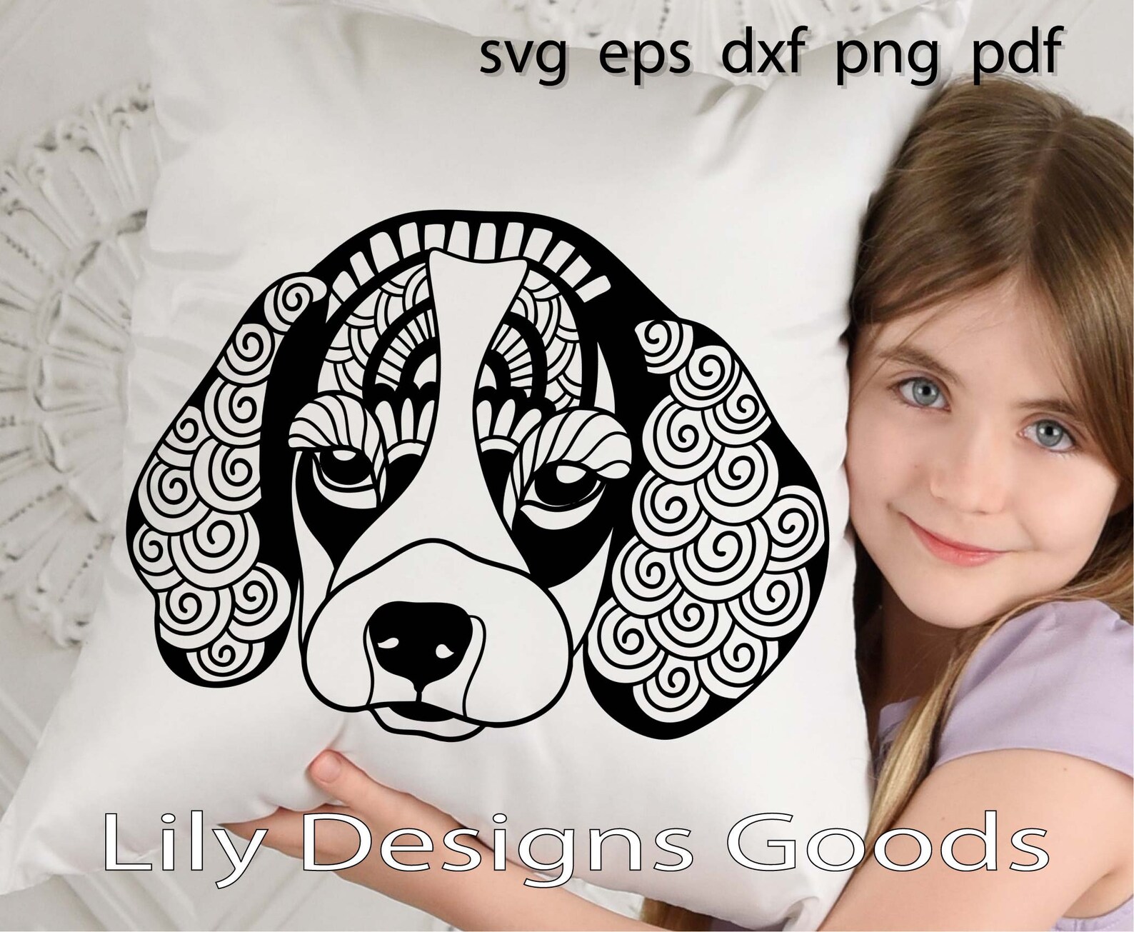 Download Beagle face svg floral cute nursery wall art mom dad mandala | Etsy