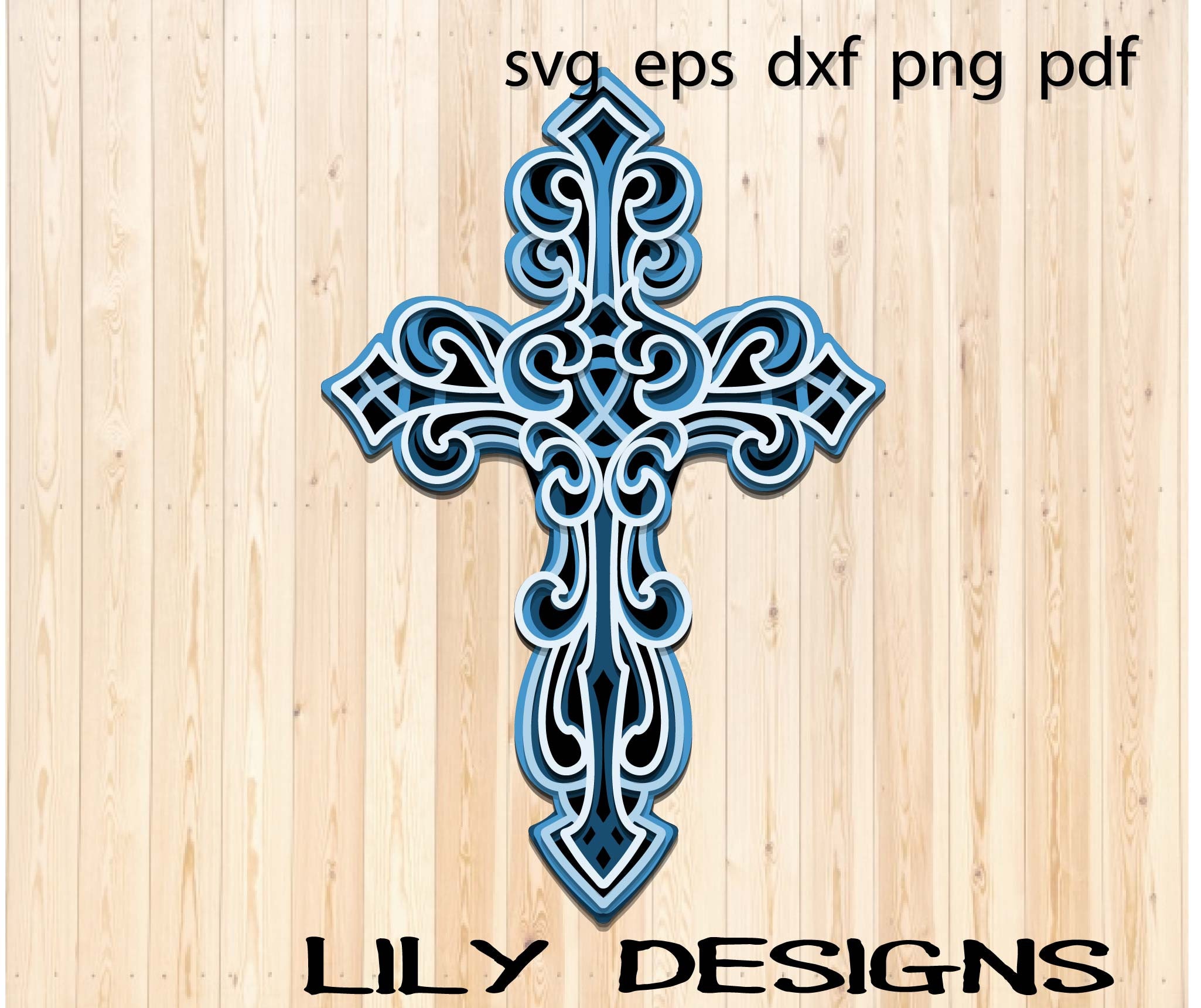 Download Layered Cross SVG Layered mandala dxf | Etsy