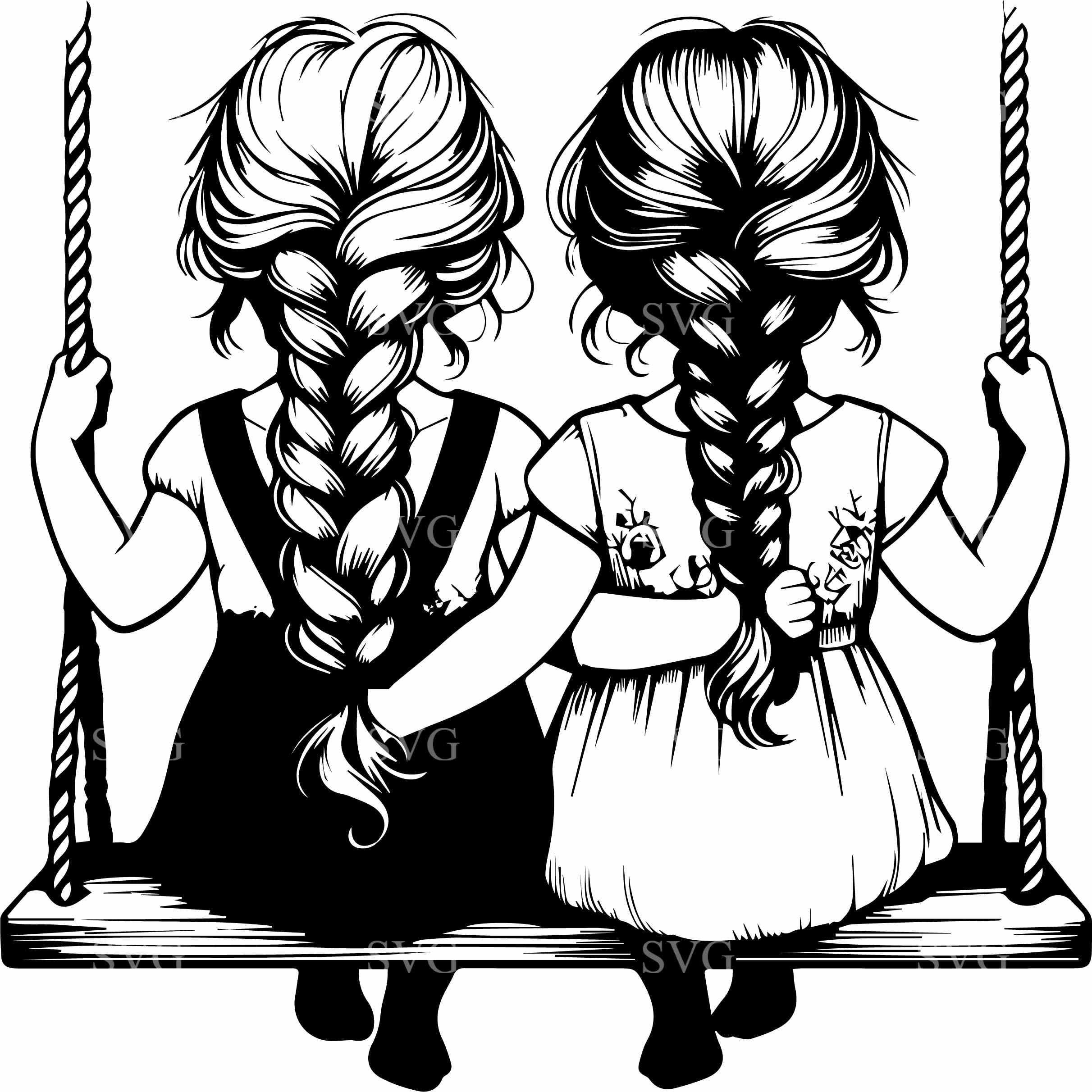 little-sister-clipart-black-and-white