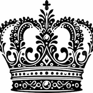 Elegante kroon SVG 8 gesneden bestand – sierlijke koninklijke tiara met ingewikkelde patronen en sprankelende details
