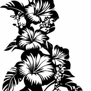 8 hibiscusbloem SVG, tropische bloemen gesneden bestand, Hawaiiaanse hibiscus clipart voor Cricut en Silhouette Crafts