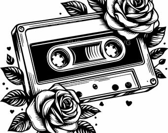 7 Headphones Skull SVG – 7 Rose Skull Cut File – Music Lover