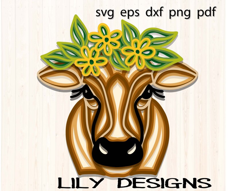 Download Cow 3D Mandala Svg Free - Layered SVG Cut File
