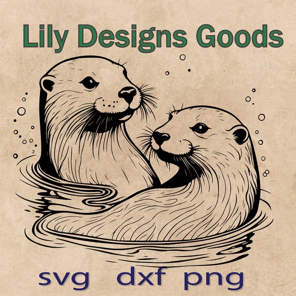 Otter Svg PNG DXF otter vector, otter gift, animal engrave files