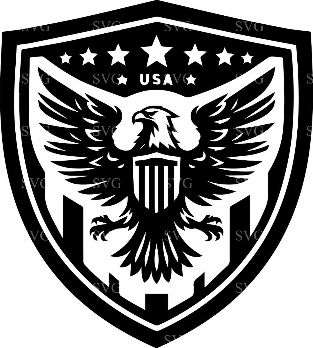 8 American Eagle SVG Cut File, Patriotic Shield Silhouette, USA Laser ...
