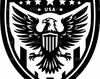 8 American Eagle SVG Cut File, Patriotic Shield Silhouette, USA Laser Cricut, Glowforge