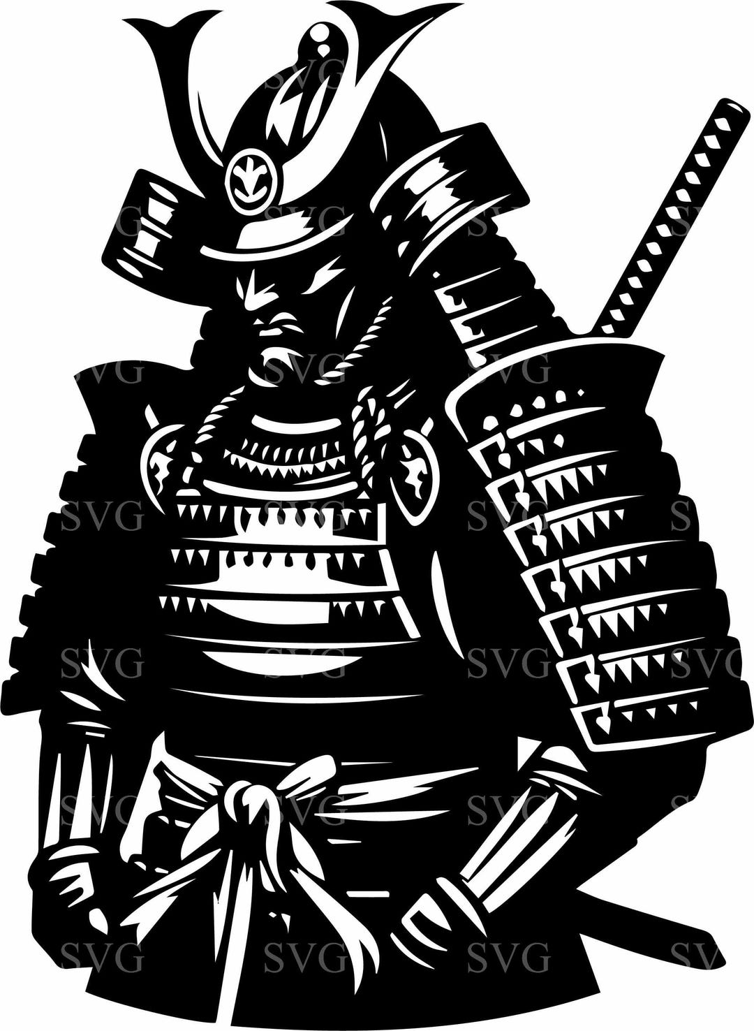 8 Samurai Warrior SVG, Japanese Armor, Katana Sword Cut Files - Etsy ...