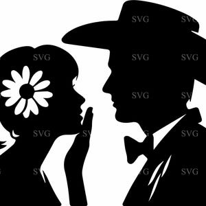 Cowgirl und Cowboy SVG, 6 Western Paar Silhouette, Land Romantik Clipart, Landleben digital geschnitten Datei, rustikale Liebe