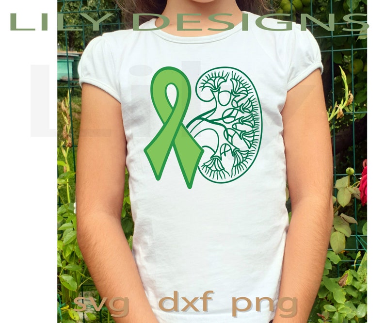Green Ribbon Kidney Disease Svg Organ Donor World Kidney Day Etsy
