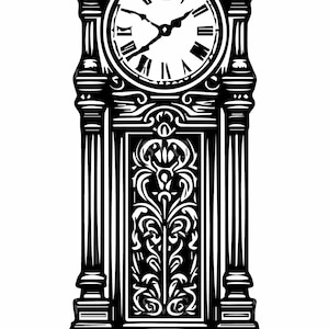 6 file SVG di orologi a pendolo, 6 file di taglio di orologi a pendolo vintage, clipart di orologi antichi per Cricut e artigianato laser