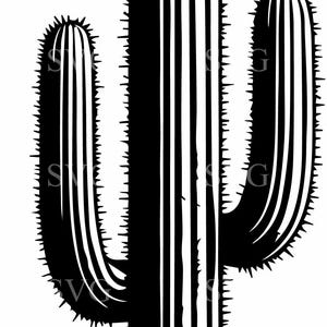 Cactus du désert SVG, 7 Cactus Saguaro couper fichier, clipart paysage occidental, Silhouette de plante succulente, téléchargement numérique