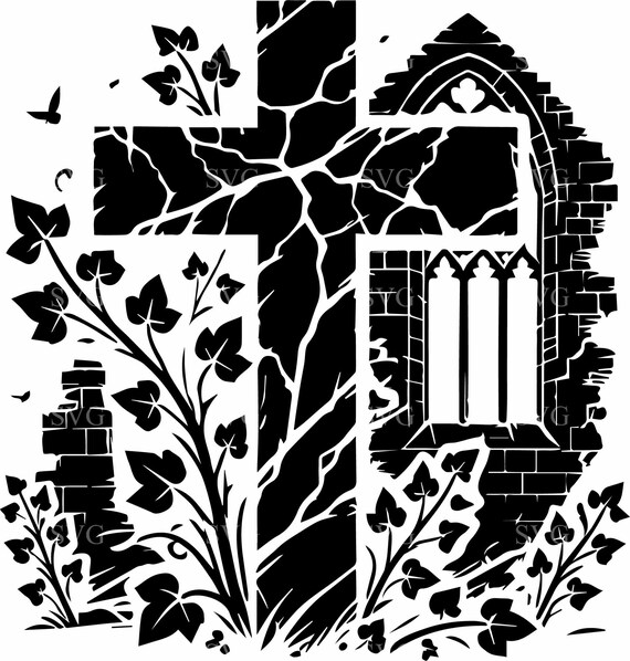4 Rustikales Efeu Kreuz SVG - Holz Ziegel Design Schnittdatei - Etsy.de