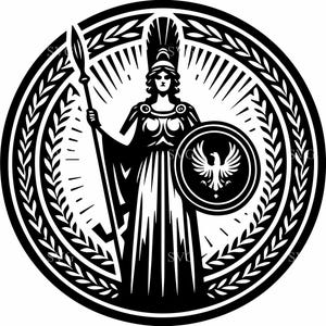 6 déesse Athéna SVG - fichier de coupe 6 guerrier grec - silhouette féminine mythique pour Cricut, chemises, tatouages, artisanat historique