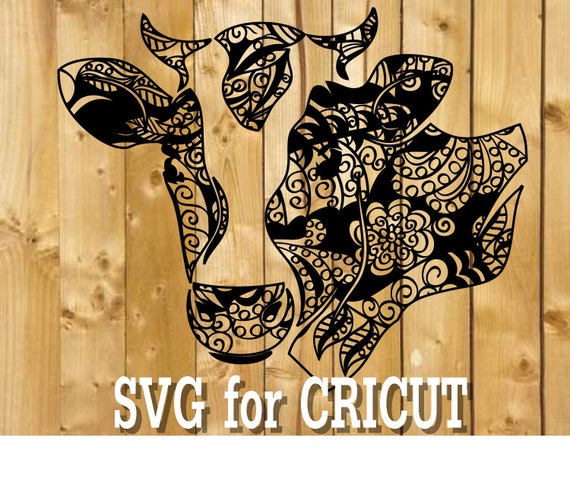 Cow Mandala Svg Zentangle Cow Svg Intricate Svg File Etsy