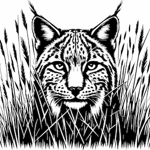 4 Predatore delle praterie SVG – 4 File di taglio della silhouette di un gatto selvatico per creazioni artistiche sulla fauna selvatica, decorazioni rustiche per la casa e design di magliette ispirate alla natura