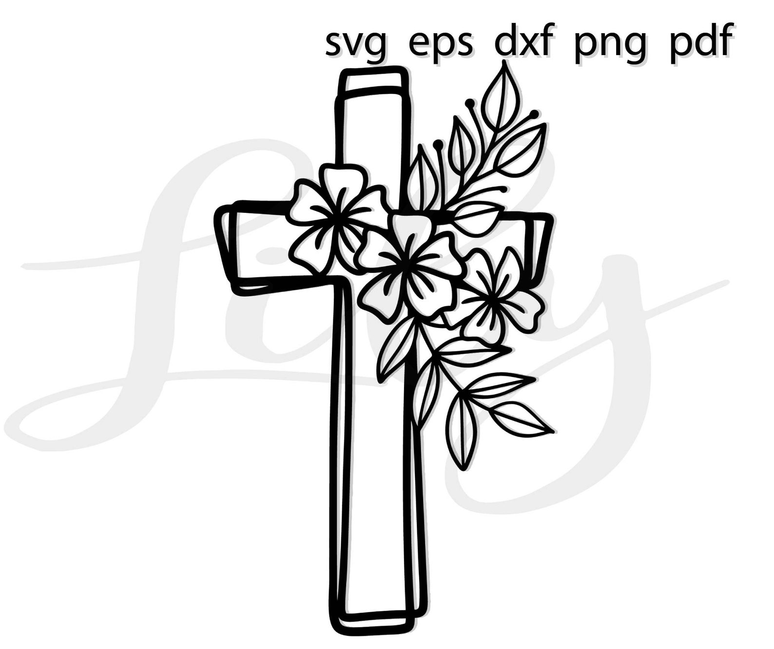 Floral Cross Svg Memorial Cross Svg Flower Cross Svg Png - Etsy