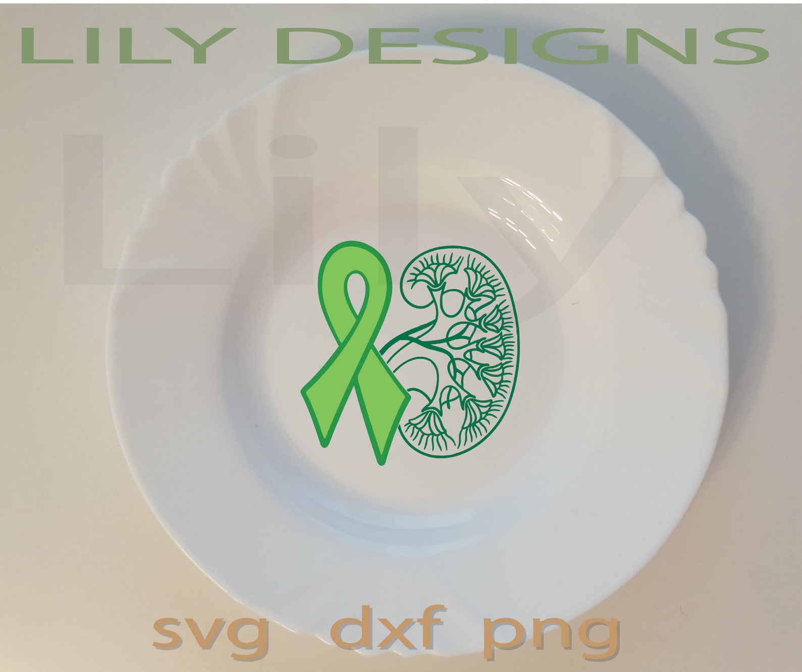 Green Ribbon Kidney Disease Svg Organ Donor World Kidney Day Etsy