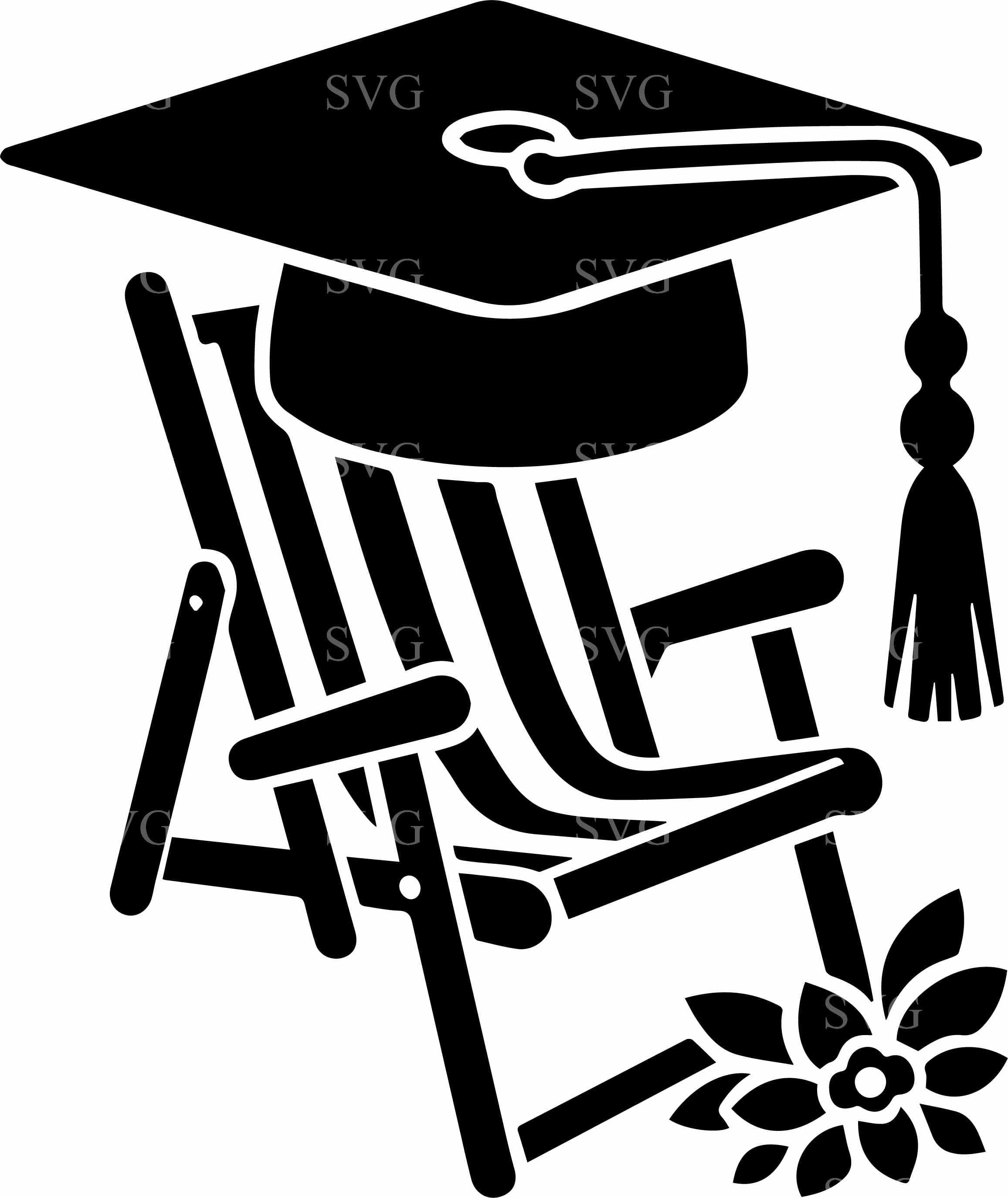 Graduation Chair Rpound 7 Graduation SVG, Funny Grad Chair Cut File, Class of 2026 Clipart ...