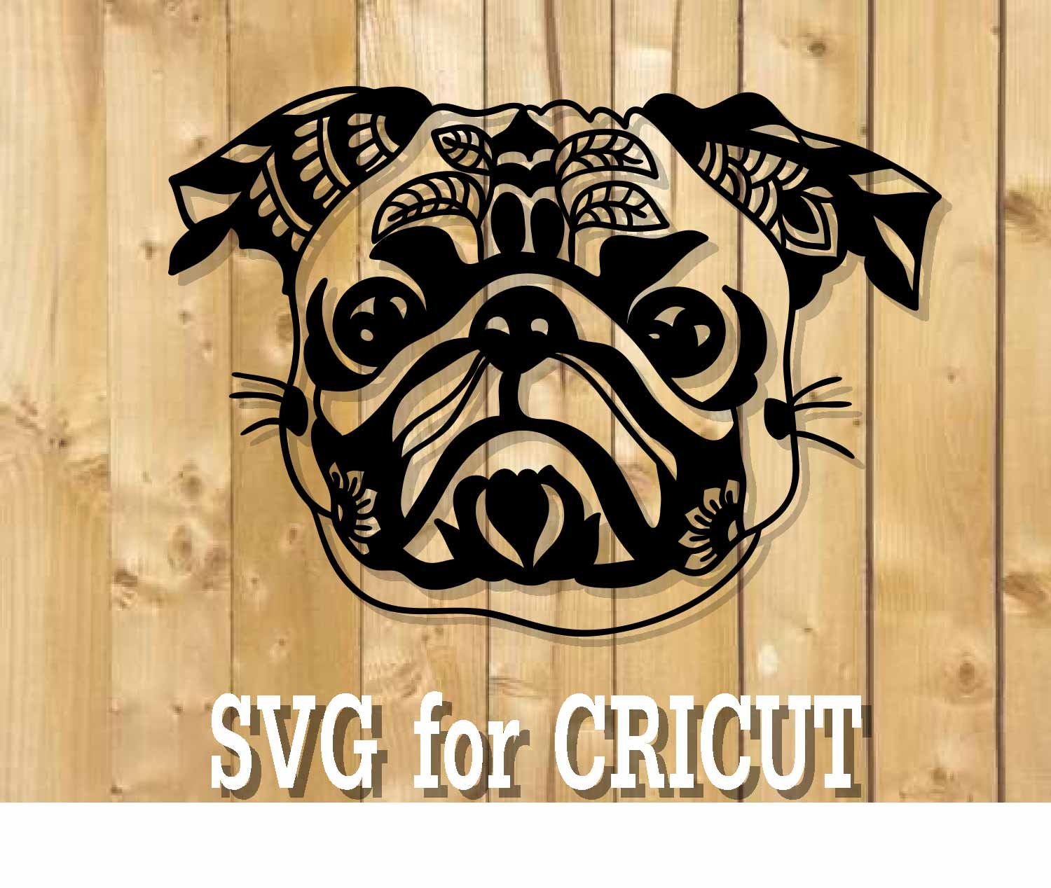 Download Free Pug Dog Svg Clipart Vector Pug Cut Cutting File Doggy Pet Etsy SVG Cut Files