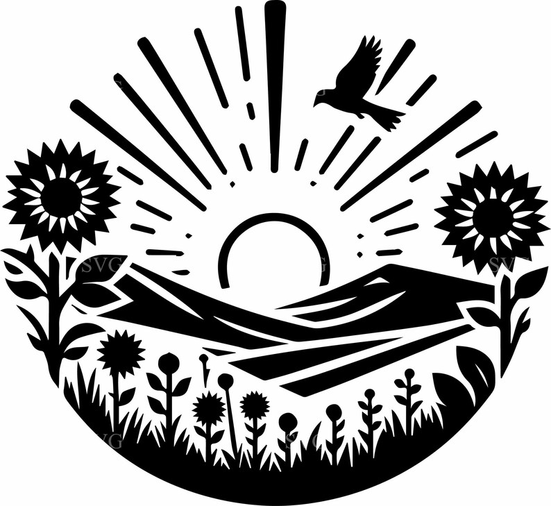 6 Sunrise SVG – Nature Lovers Landscape Clipart for Cricut and ...