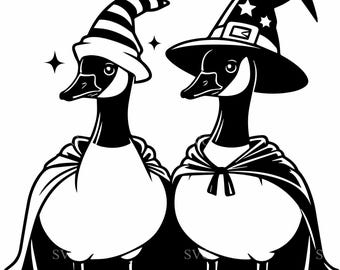 6 Wizard Goose SVG Clipart – Halloween Costume Silhouette (Digital Download)