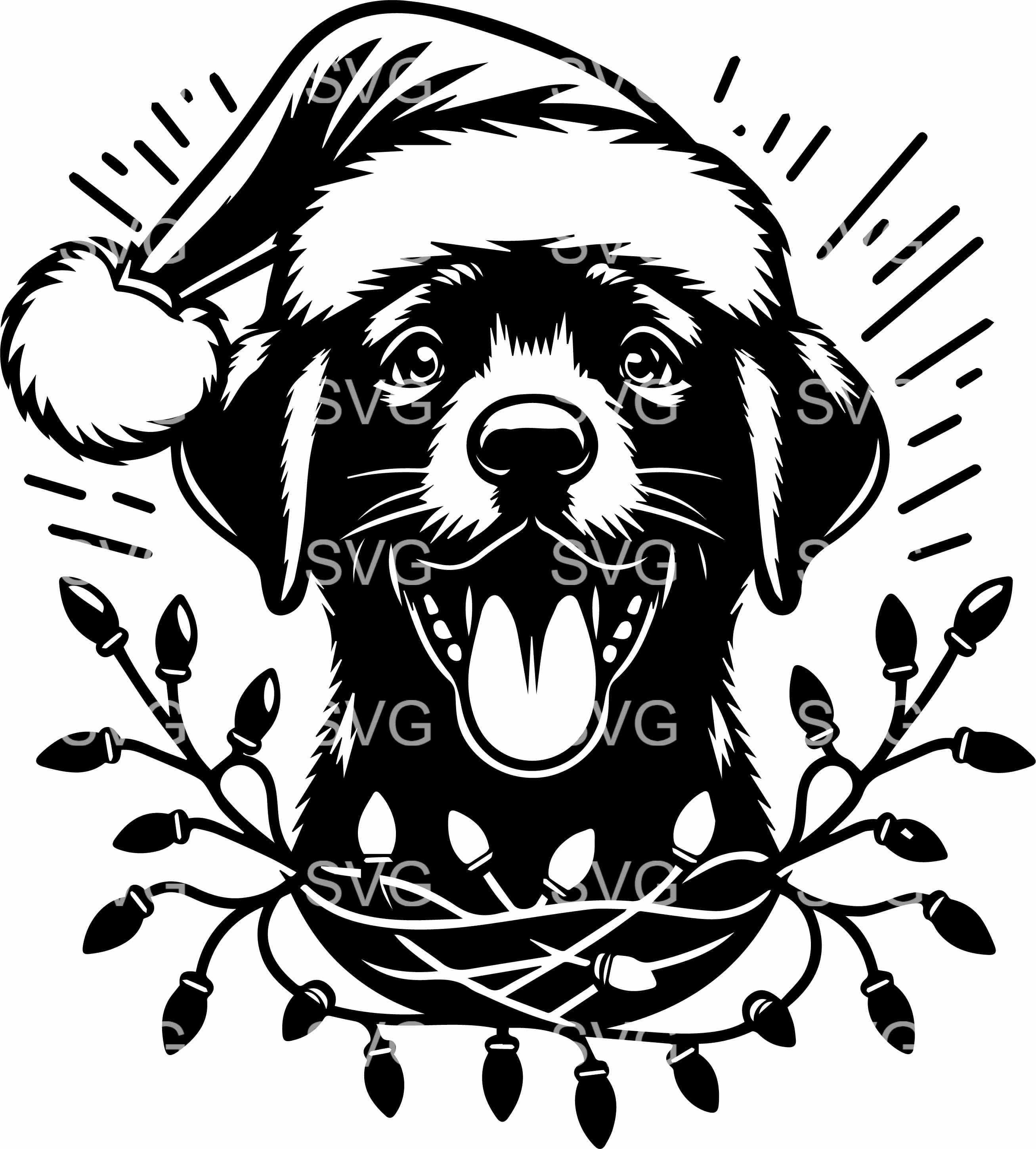 7 Santa Dog SVG – Labrador Christmas Puppy Cut File (digital Download ...