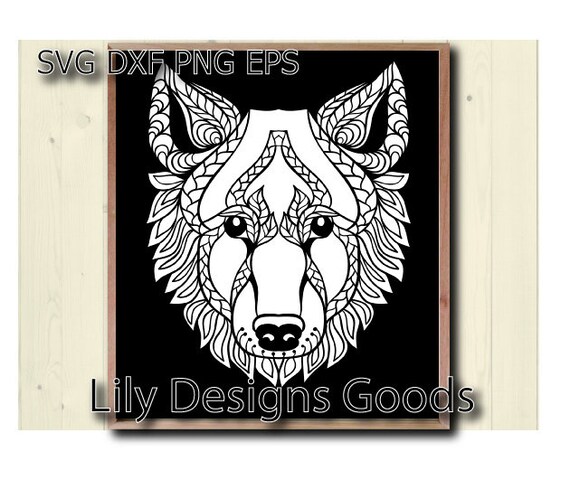 Wolf Svg Mandala Svg Zentangle Svg Mandala Wolf Mandala Etsy