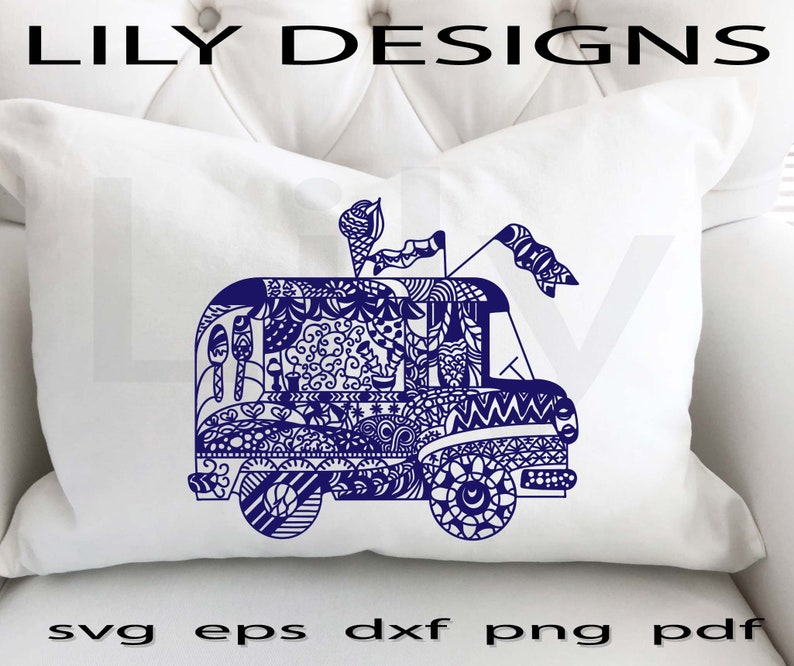 Download Ice cream truck svg 2021 mandala summer 90's delivery | Etsy