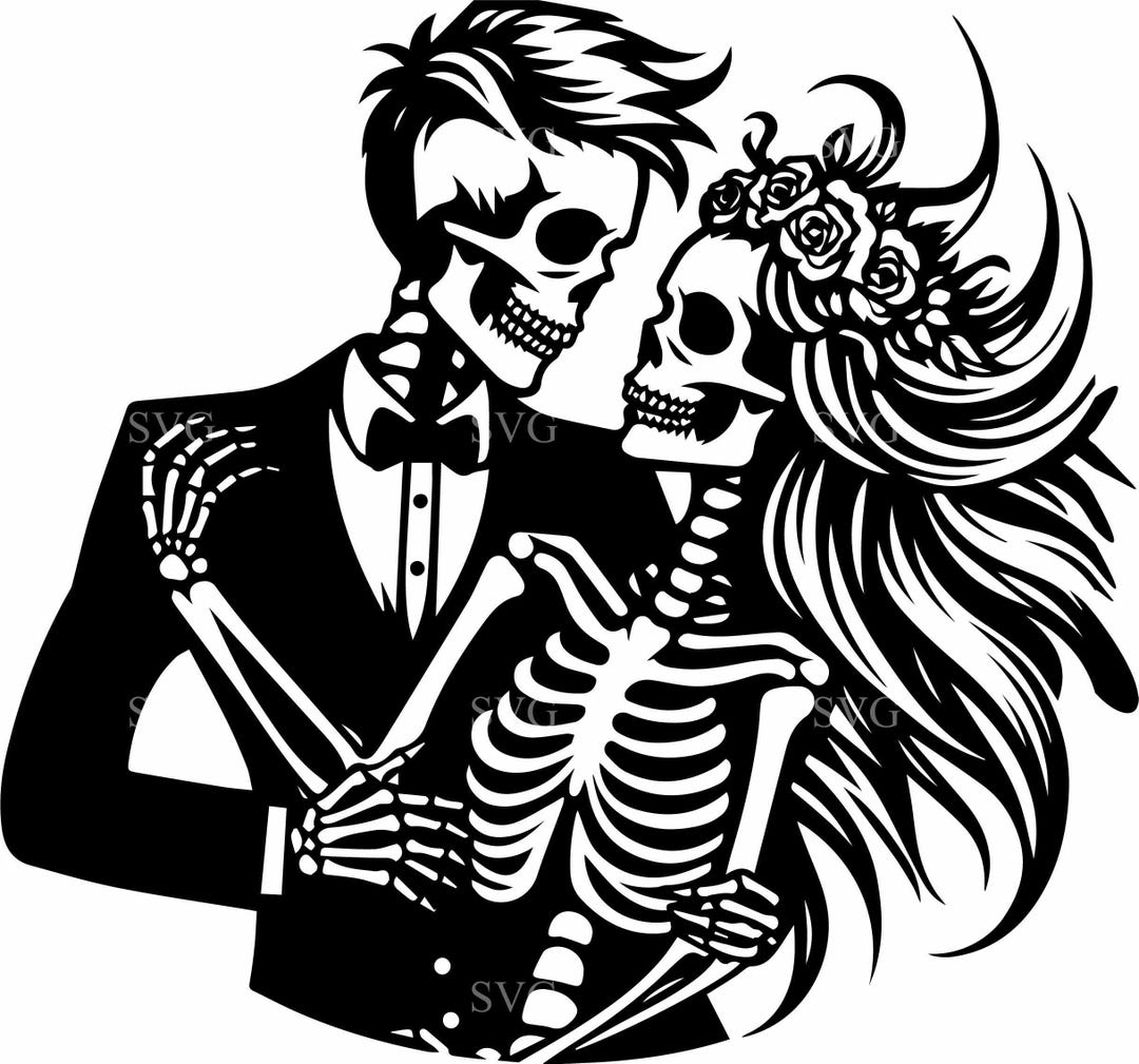 5 Dancing Skeleton Couple SVG, Gothic Halloween Love Cut File - Etsy